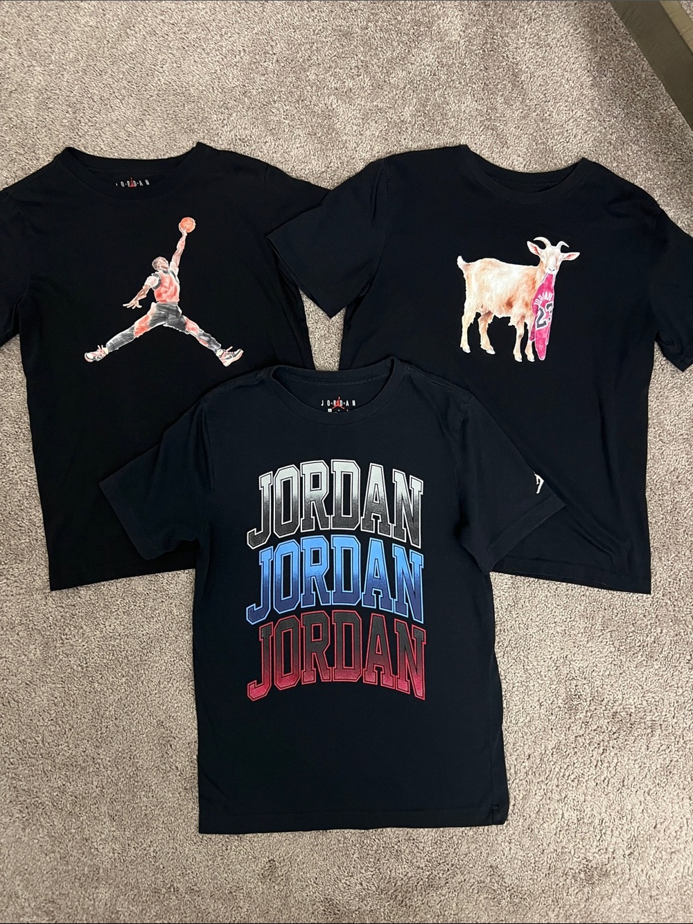 Jordan Boys' Black Tees with Graphic Logos